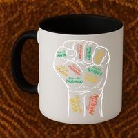 Power Fist Hand Inspiring Black Leaders Black History Coffee Mug thumb 2