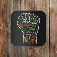 Power Fist Hand Inspiring Black Leaders Black History Coaster thumb 0