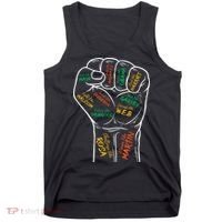 Power Fist Hand Inspiring Black Leaders Black History Tank Top thumb 0