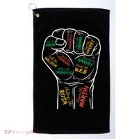 Power Fist Hand Inspiring Black Leaders Black History Golf Towel thumb 0