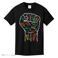 Power Fist Hand Inspiring Black Leaders Black History Kids T-Shirt thumb 0