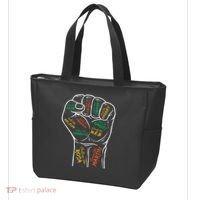Power Fist Hand Inspiring Black Leaders Black History Tote Bag thumb 3