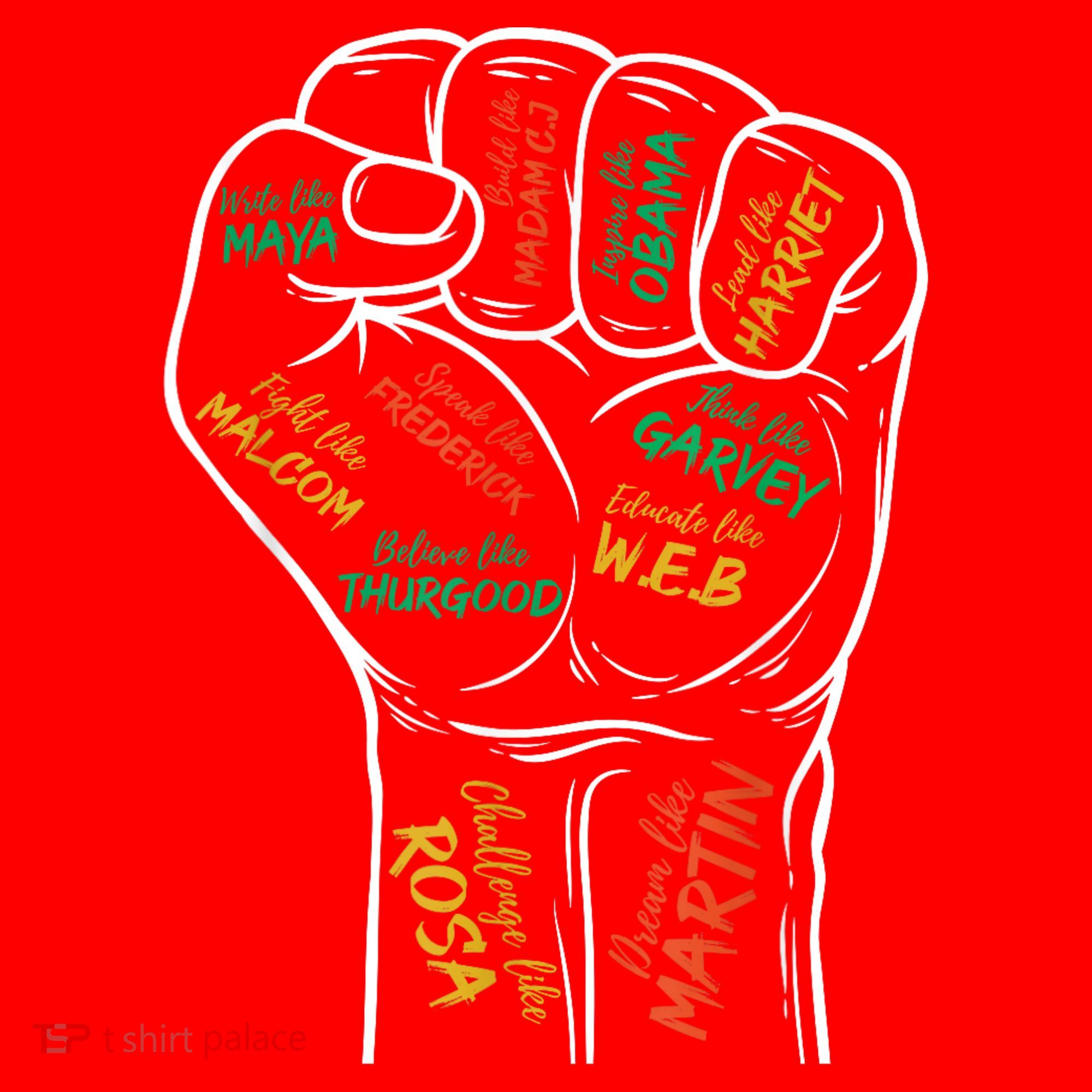 Power Fist Hand Inspiring Black Leaders Black History Santa Hat
