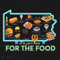 Pennsylvania Foods IM Just Here For The Food Pa Snack Map T-Shirt thumb 7