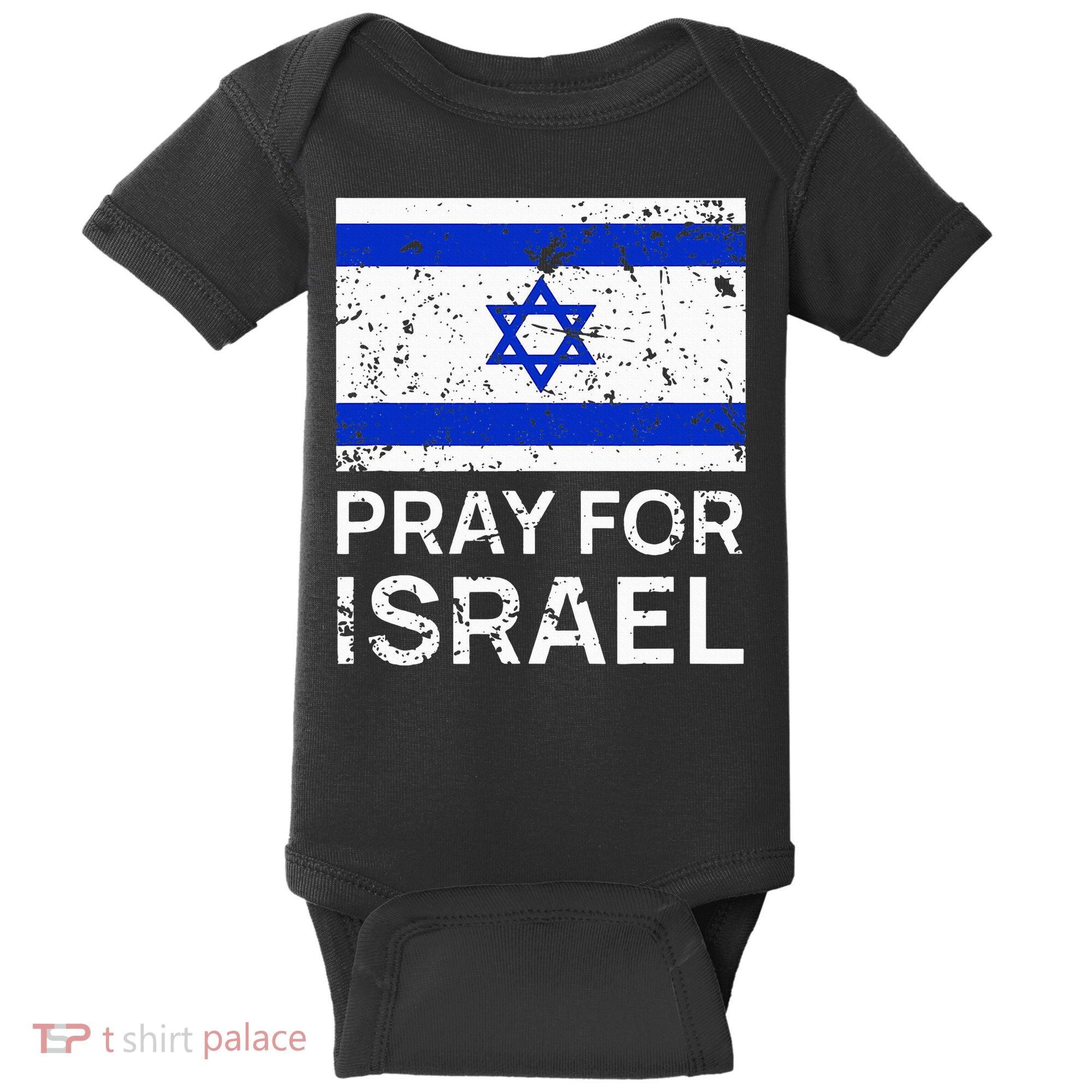 Pray for Israel 2021 Praying for Israeli Flag Baby Bodysuit