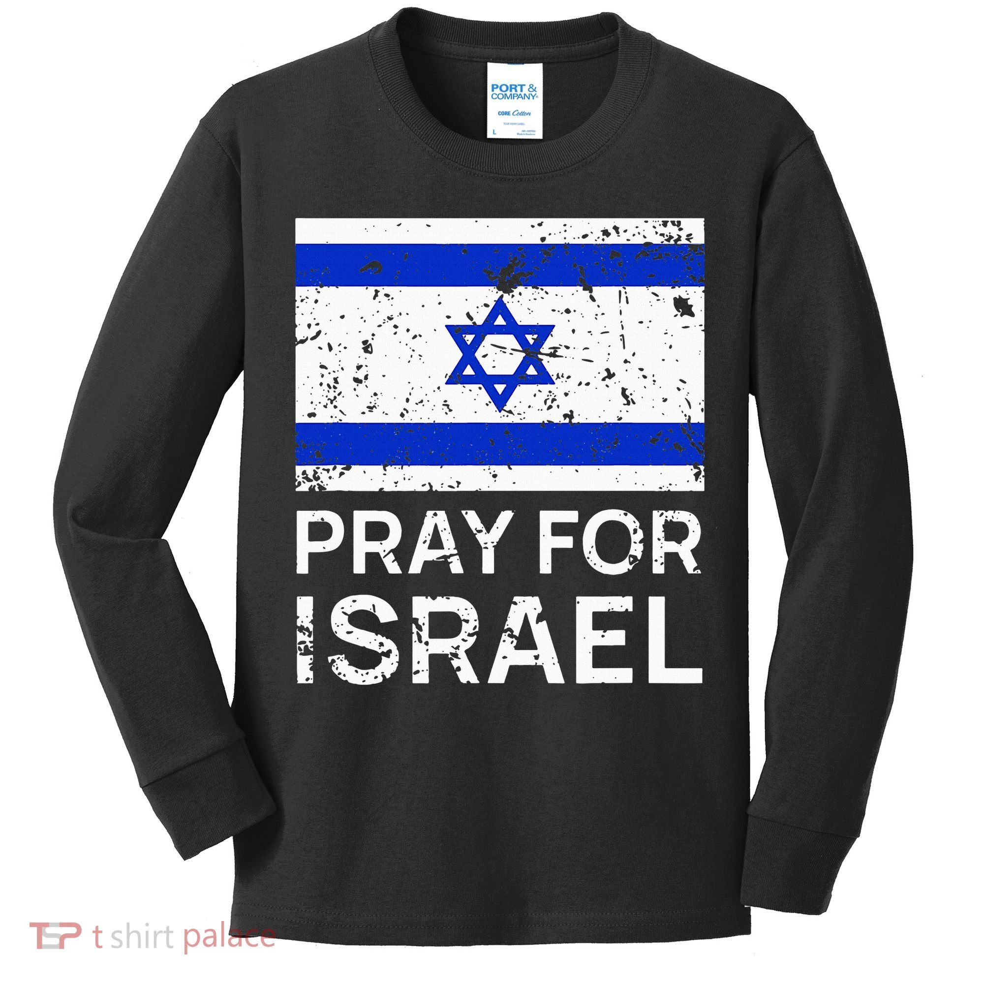 Pray for Israel 2021 Praying for Israeli Flag Kids Long Sleeve Shirt