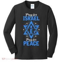 Pray For Israel Jerusalem World Peace Kids Long Sleeve Shirt thumb 0