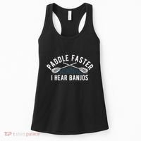 Paddle Faster I Hear Banjos Funny Banjo Joke Kayak Paddling Women's Tank Top thumb 0