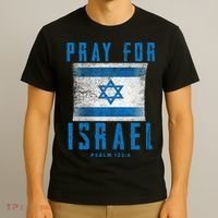 Pray for Israel Psalm 122 6 Israel Flag T-Shirt thumb 3
