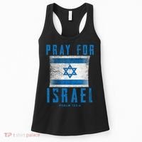 Pray for Israel Psalm 122 6 Israel Flag Women's Tank Top thumb 0