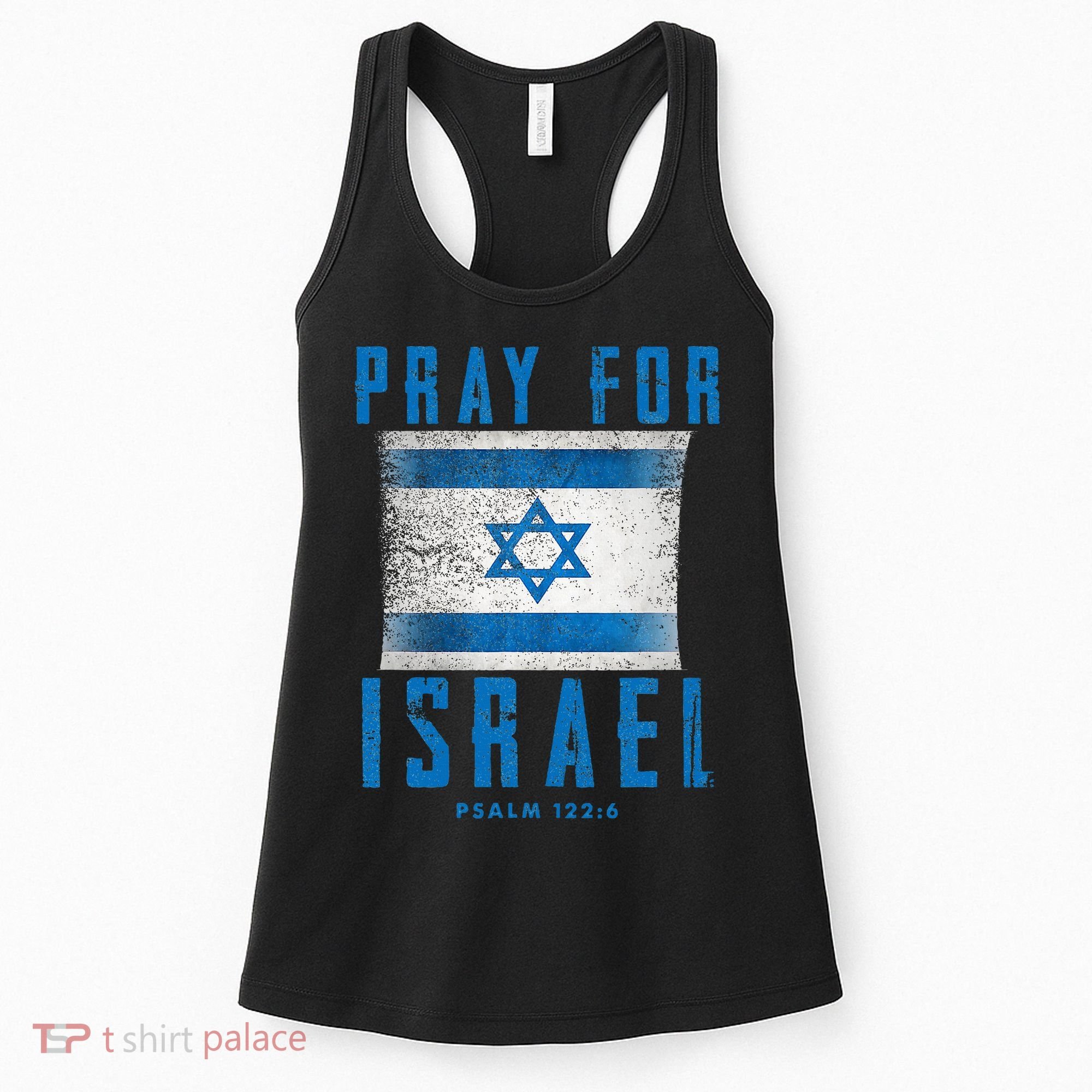 Pray for Israel Psalm 122 6 Israel Flag Women's Tank Top