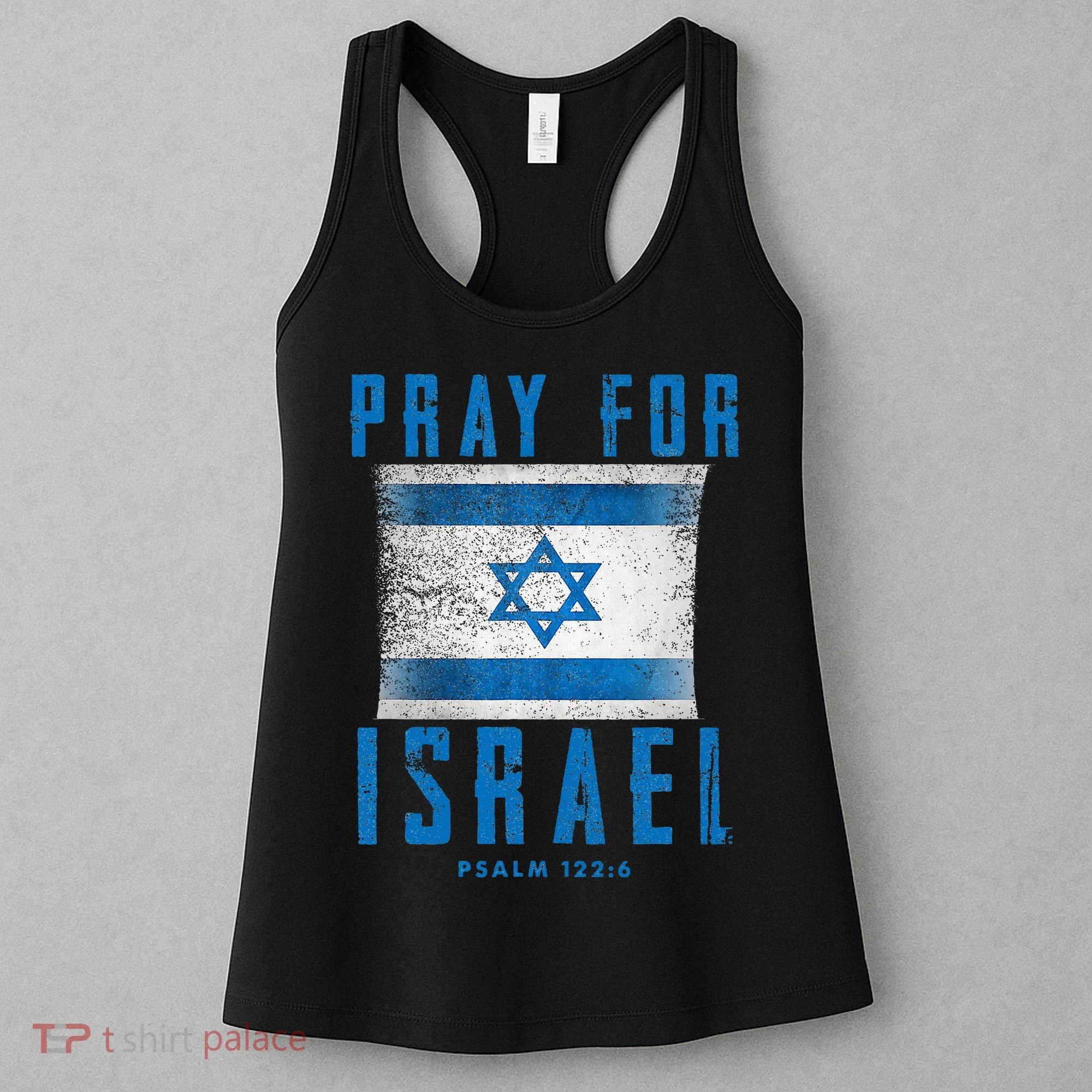 Pray for Israel Psalm 122 6 Israel Flag Women's Tank Top