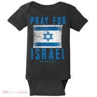 Pray for Israel Psalm 122 6 Israel Flag Baby Bodysuit thumb 0