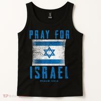 Pray for Israel Psalm 122 6 Israel Flag Tank Top thumb 2