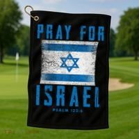 Pray for Israel Psalm 122 6 Israel Flag Golf Towel thumb 1