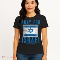 Pray for Israel Psalm 122 6 Israel Flag Women's T-Shirt thumb 4