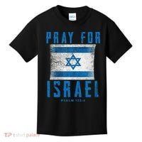 Pray for Israel Psalm 122 6 Israel Flag Kids T-Shirt thumb 0