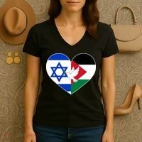 Peace For Israel And Palestine Women's V-Neck T-Shirt thumb 3