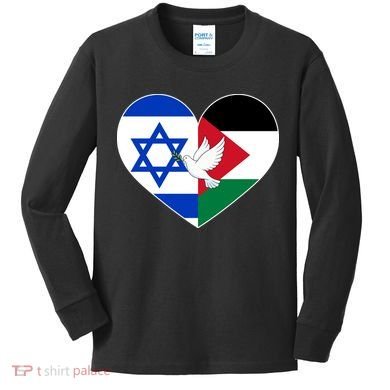 Peace For Israel And Palestine Kids Long Sleeve Shirt