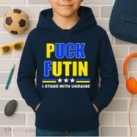 Puck Futin I Stand With Ukraine Kids Hoodie thumb 2
