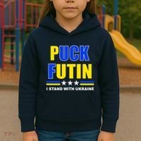 Puck Futin I Stand With Ukraine Kids Hoodie thumb 3