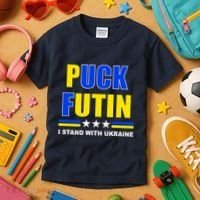 Puck Futin I Stand With Ukraine Kids T-Shirt thumb 3
