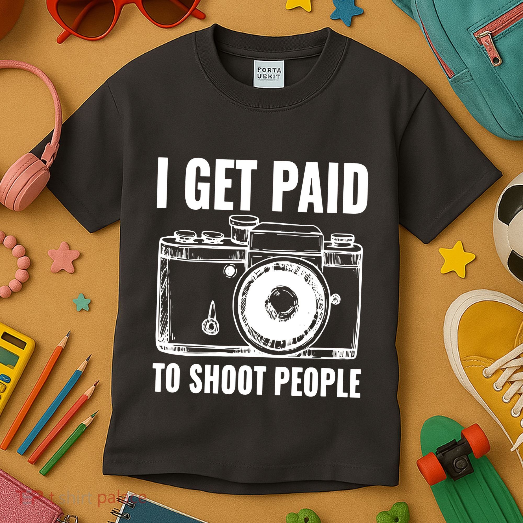 Photography Funny I Get Paid To Shoot People Kids T-Shirt