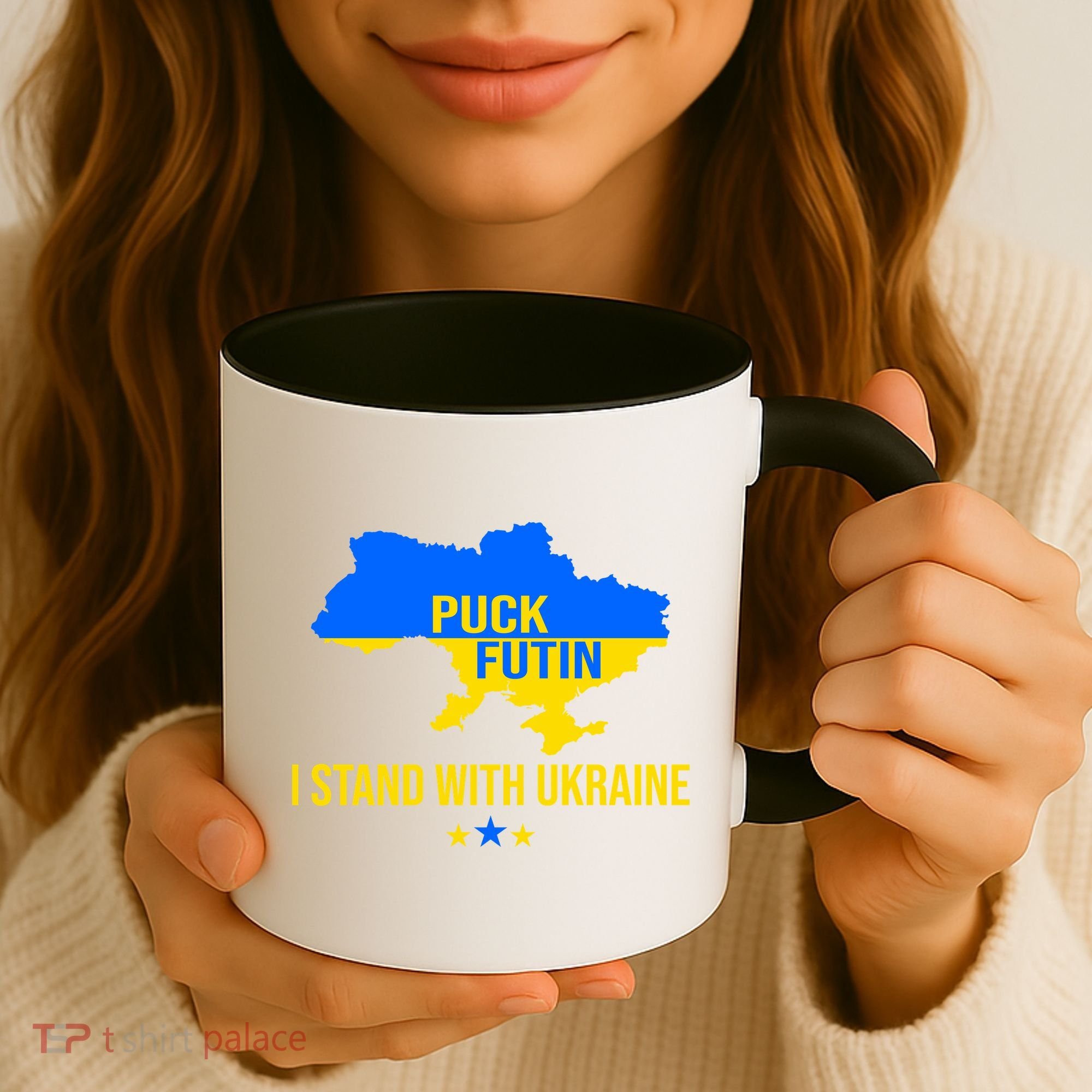 Puck Futin I Stand With Ukraine Support Flag Coffee Mug