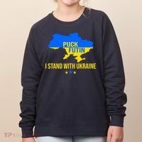 Puck Futin I Stand With Ukraine Support Flag Women's Sweatshirt thumb 0