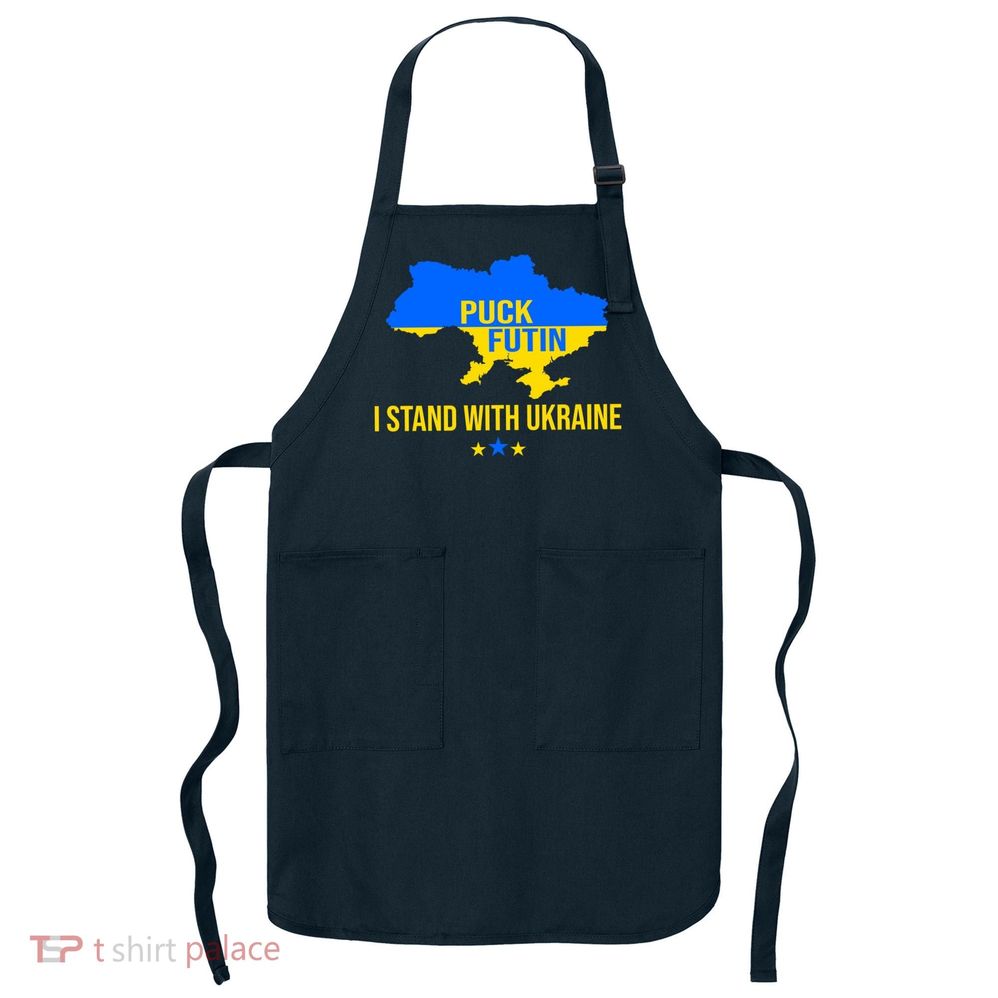 Puck Futin I Stand With Ukraine Support Flag Apron