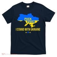 Puck Futin I Stand With Ukraine Support Flag T-Shirt thumb 0