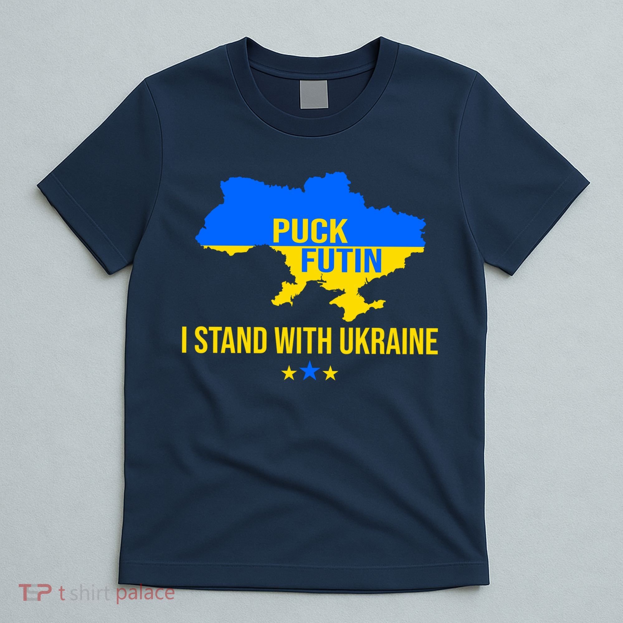 Puck Futin I Stand With Ukraine Support Flag T-Shirt