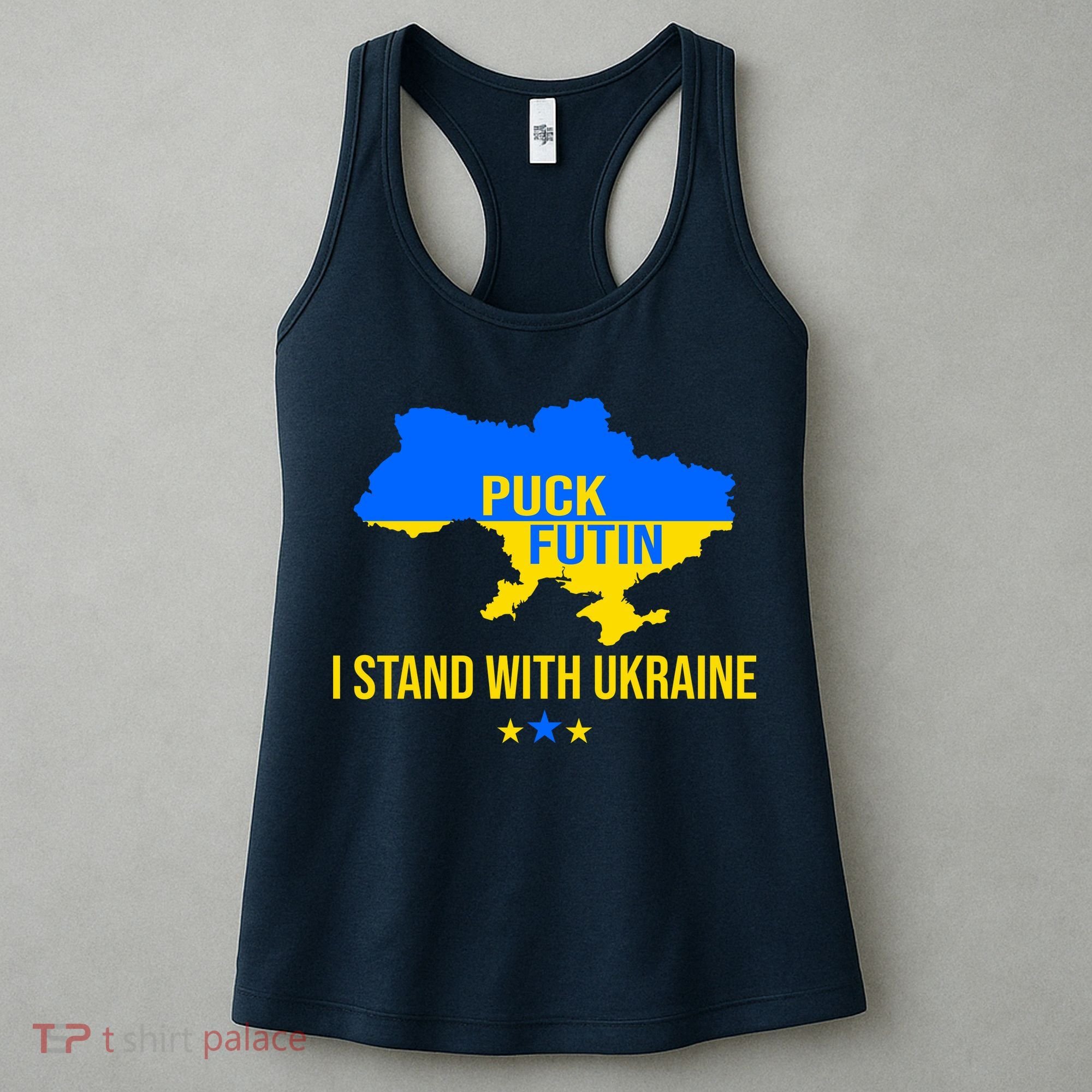 Puck Futin I Stand With Ukraine Support Flag Women's Tank Top