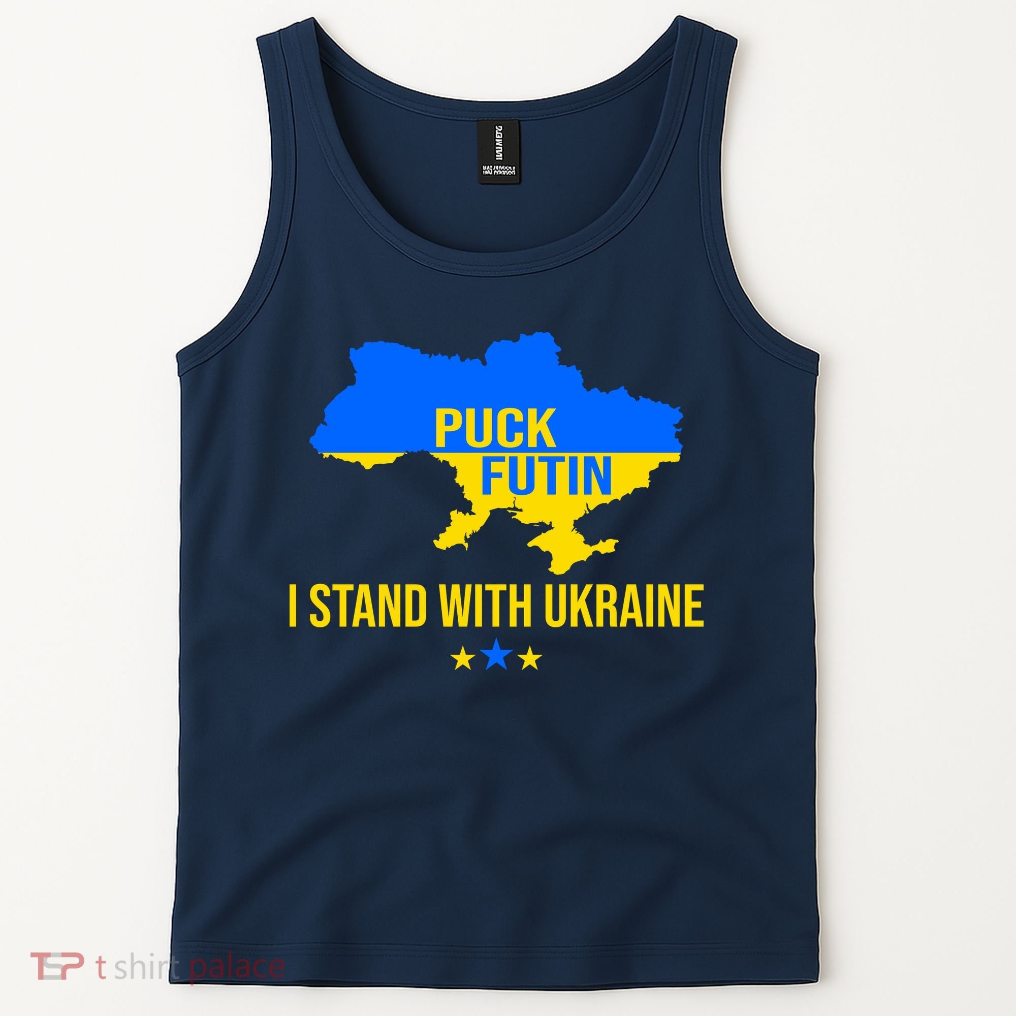 Puck Futin I Stand With Ukraine Support Flag Tank Top