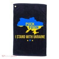 Puck Futin I Stand With Ukraine Support Flag Golf Towel thumb 0