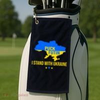 Puck Futin I Stand With Ukraine Support Flag Golf Towel thumb 2