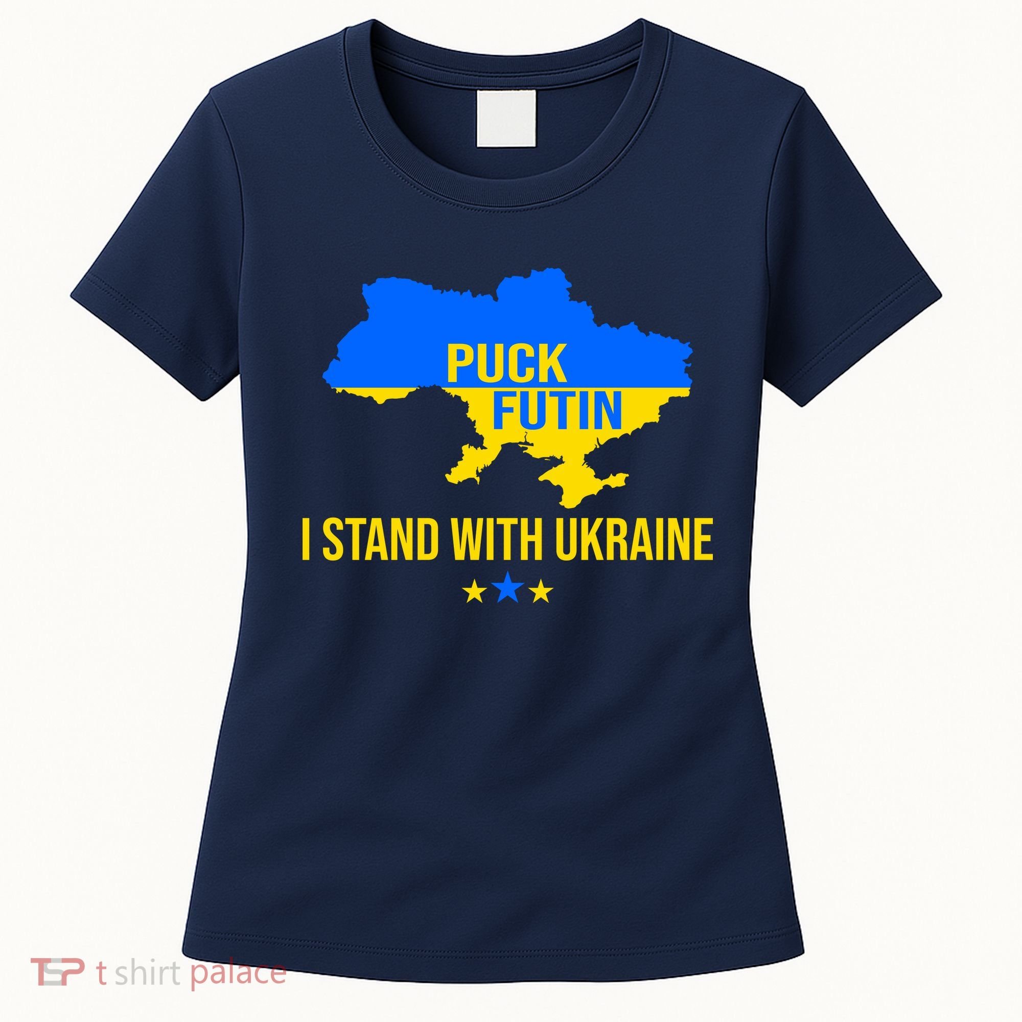 Puck Futin I Stand With Ukraine Support Flag Women's T-Shirt