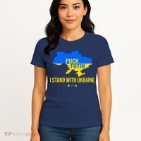 Puck Futin I Stand With Ukraine Support Flag Women's T-Shirt thumb 4
