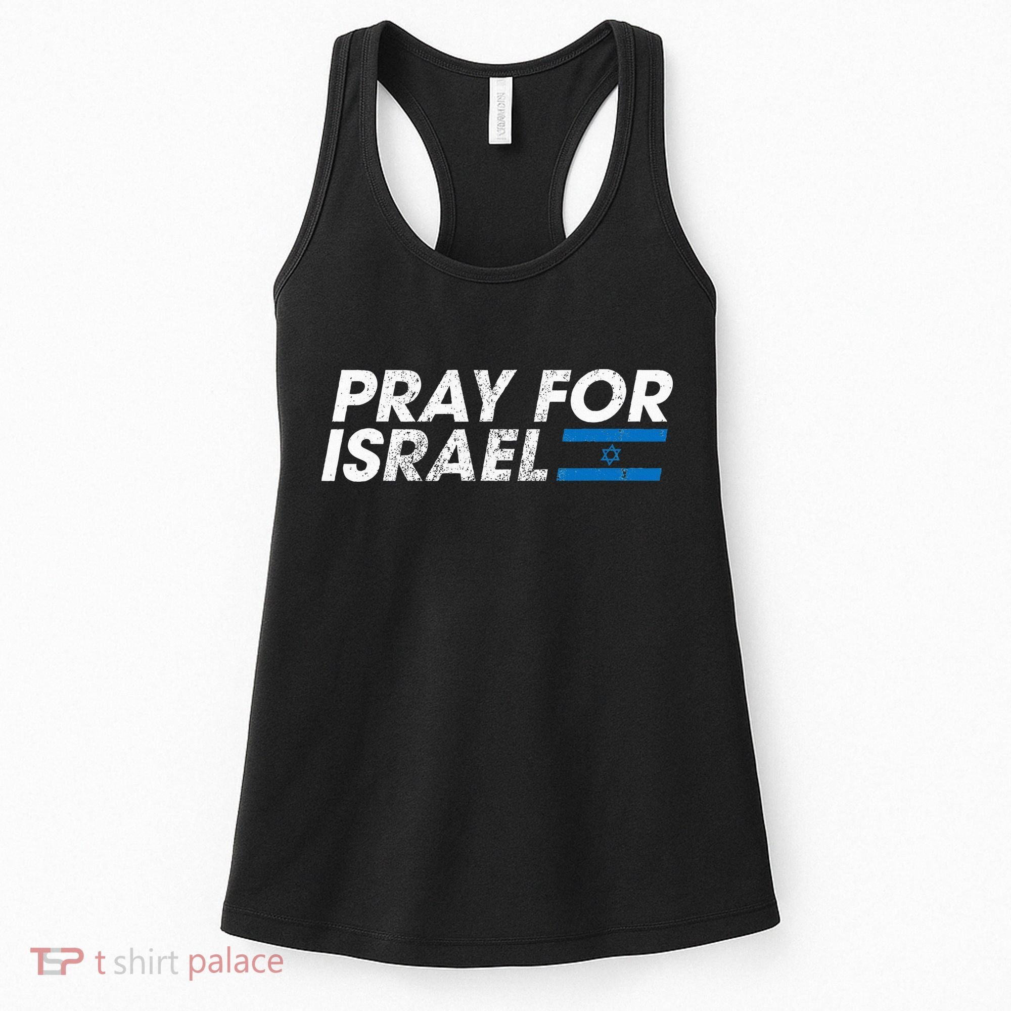 Pray for Israel Psalm 122 6 Israel Flag Christian Inspiring Women's Tank Top