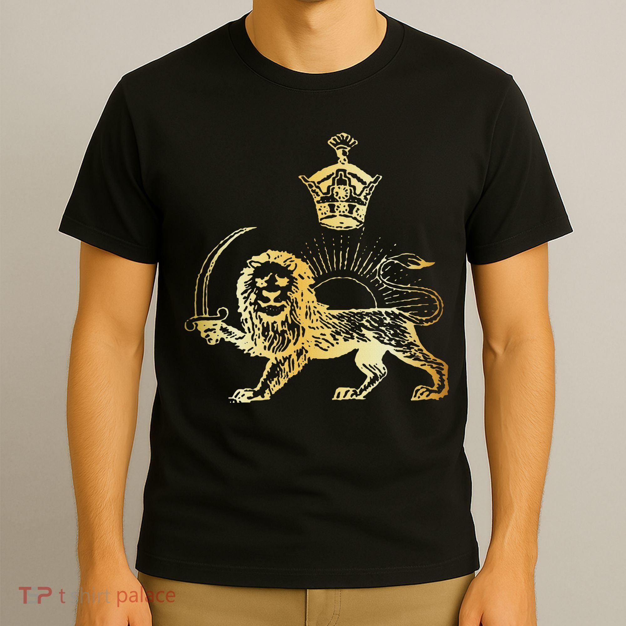 Persian Flag Iranian Lion Sun And Crown Iran Persia T-Shirt