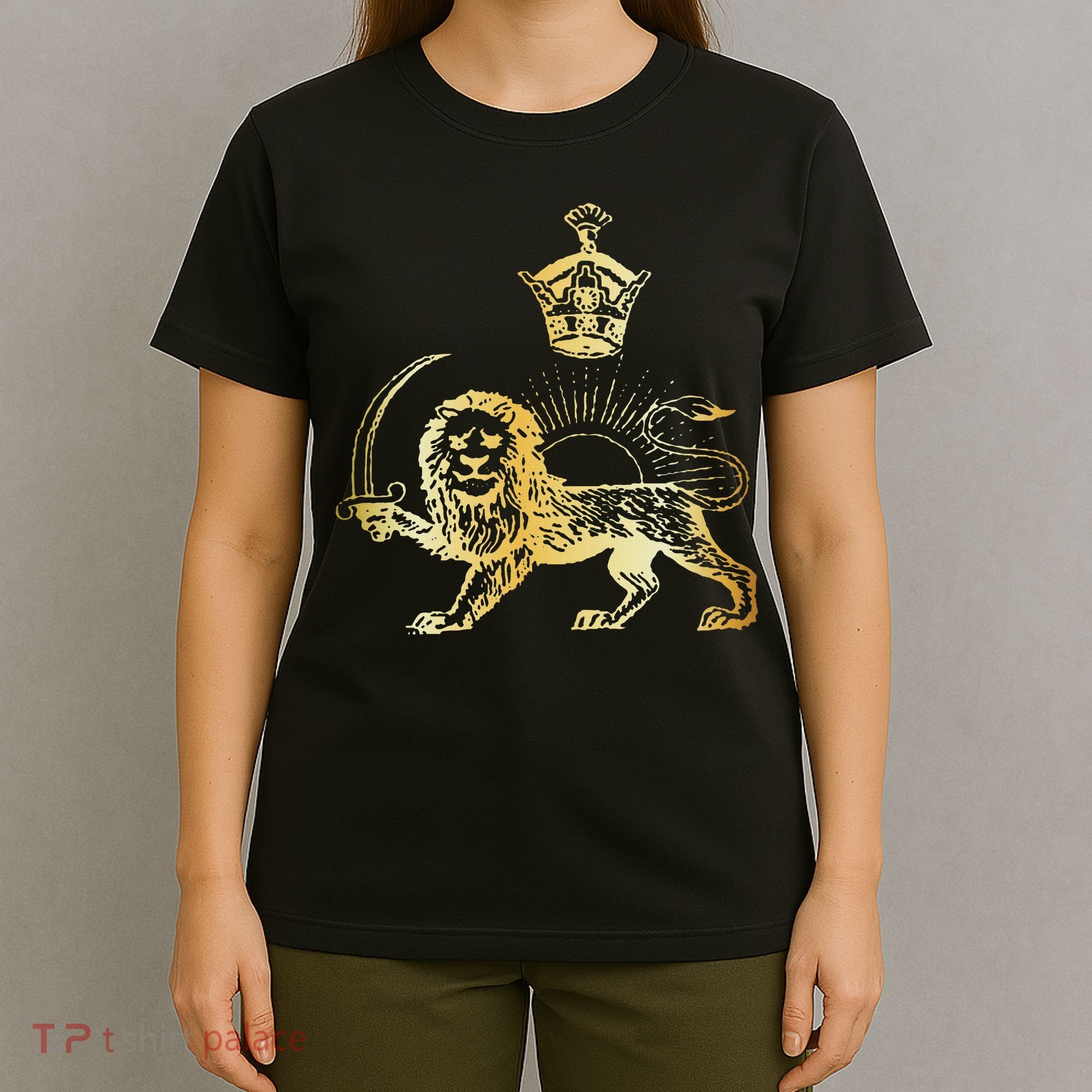 Persian Flag Iranian Lion Sun And Crown Iran Persia T-Shirt