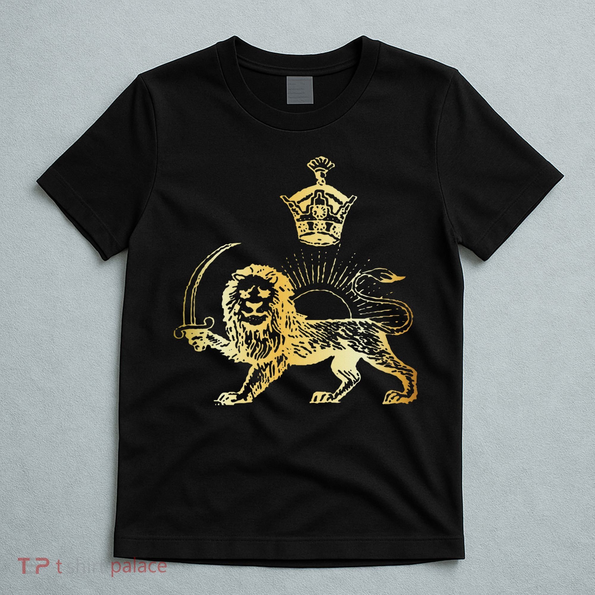 Persian Flag Iranian Lion Sun And Crown Iran Persia T-Shirt