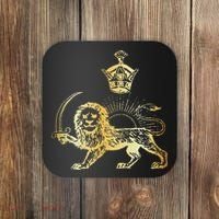Persian Flag Iranian Lion Sun And Crown Iran Persia Coaster thumb 0