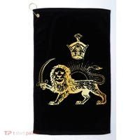 Persian Flag Iranian Lion Sun And Crown Iran Persia Golf Towel thumb 0