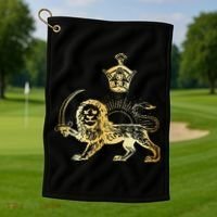 Persian Flag Iranian Lion Sun And Crown Iran Persia Golf Towel thumb 1