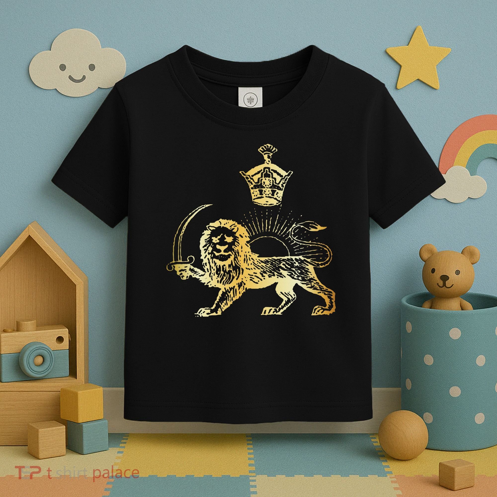 Persian Flag Iranian Lion Sun And Crown Iran Persia Toddler T-Shirt