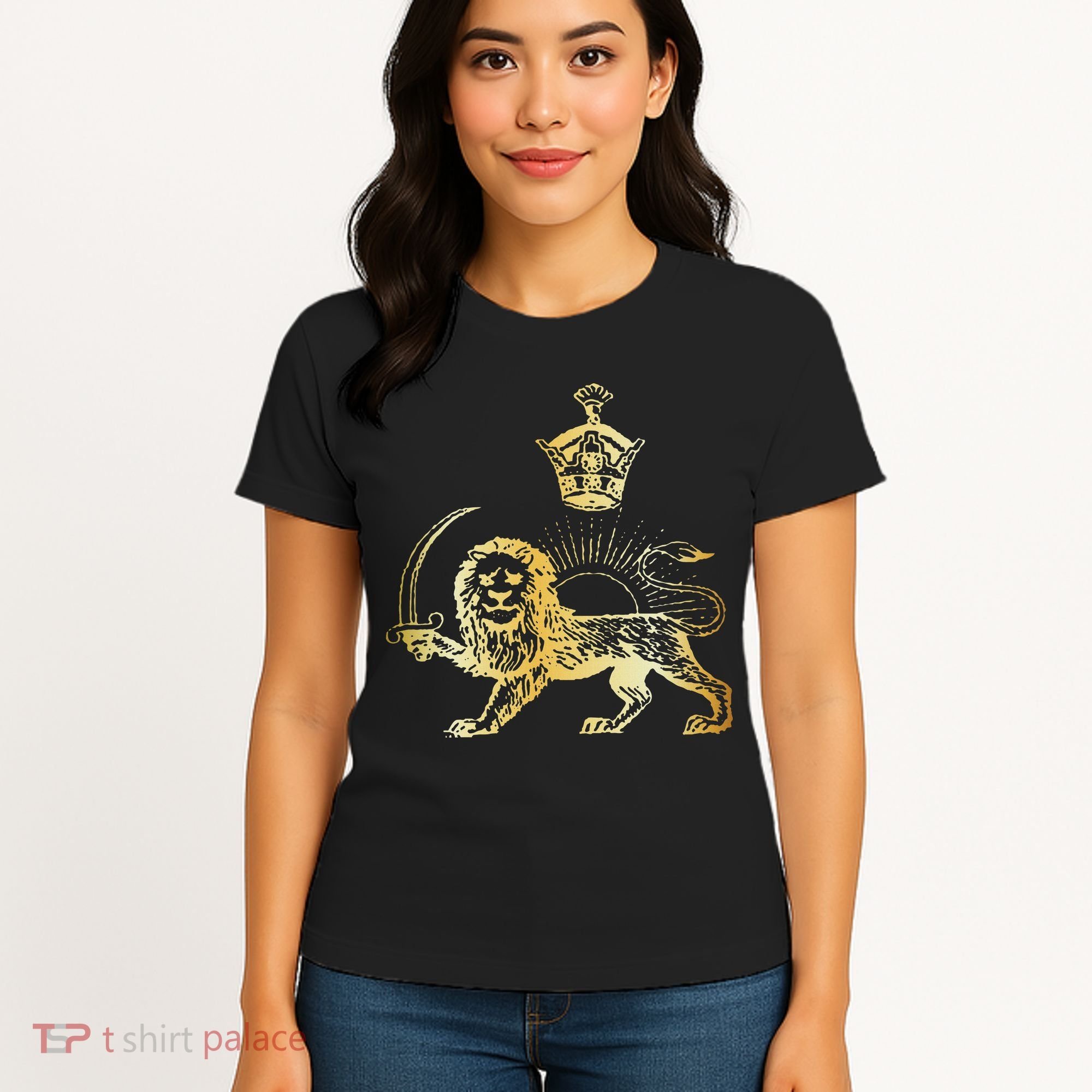 Persian Flag Iranian Lion Sun And Crown Iran Persia Women's T-Shirt
