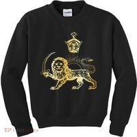 Persian Flag Iranian Lion Sun And Crown Iran Persia Kids Sweatshirt thumb 0