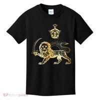 Persian Flag Iranian Lion Sun And Crown Iran Persia Kids T-Shirt thumb 0