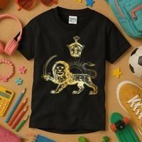 Persian Flag Iranian Lion Sun And Crown Iran Persia Kids T-Shirt thumb 3